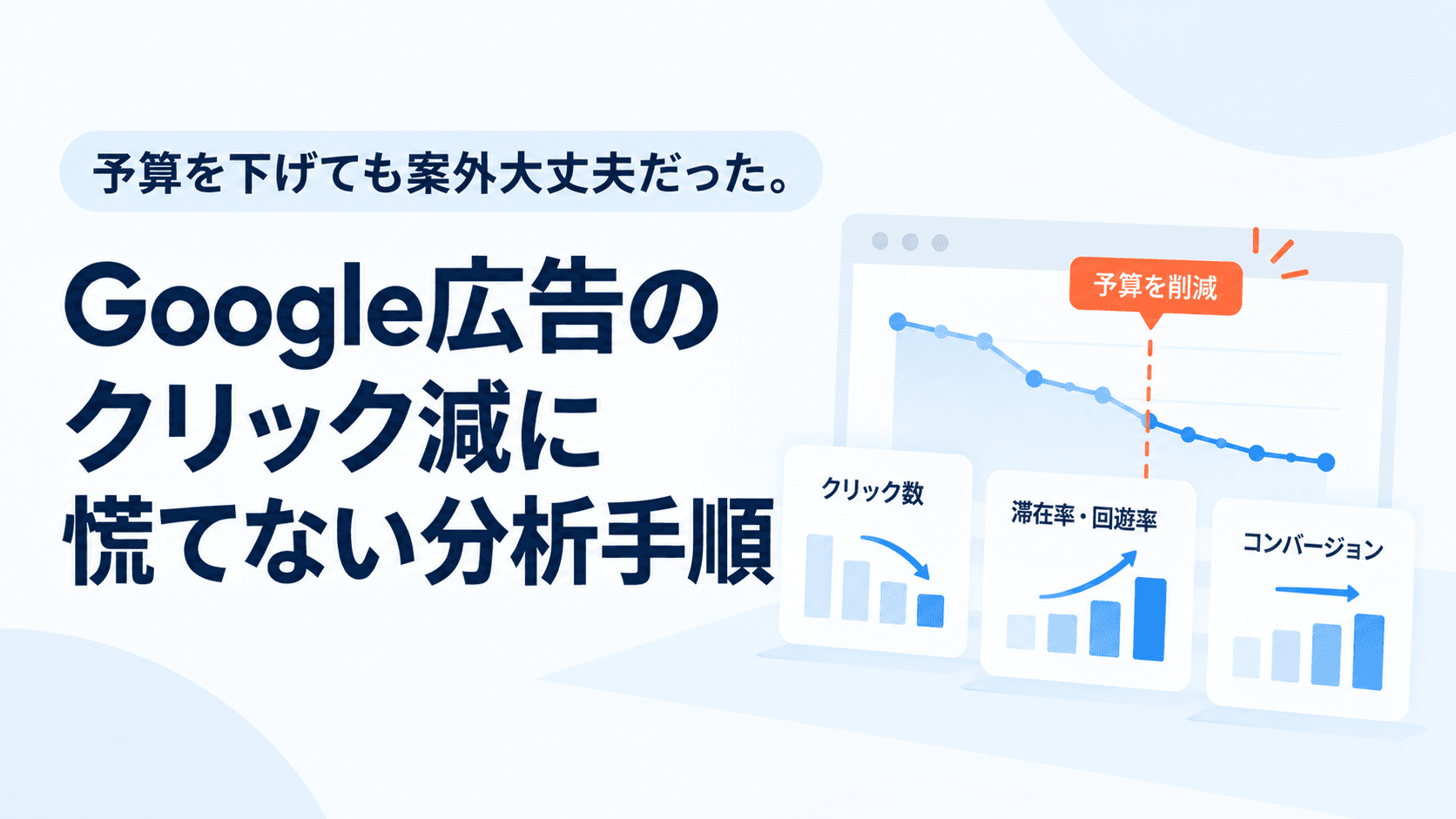 予算を下げても案外大丈夫だった。Google広告のクリック減に慌てない分析手順